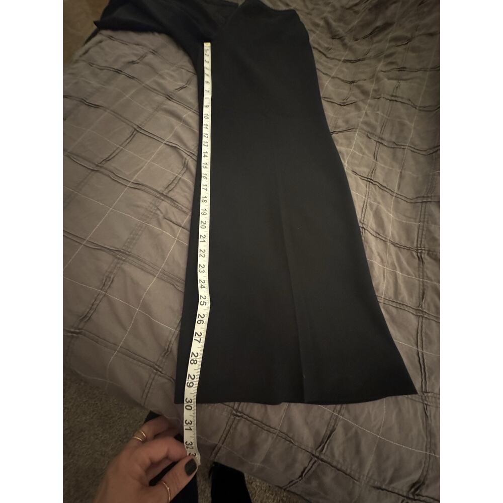 LOFT Dress Pants Womens Sz 14 Black Wide Leg Full Length Office Work Business - Picture 8 of 9